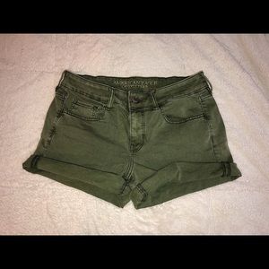 American Eagle green midi shorts